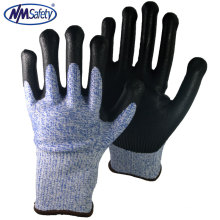 NMSAFETY EN388 El más nuevo estándar HPPE Guantes resistentes a cortes Guantes de trabajo de seguridad industrial con CE